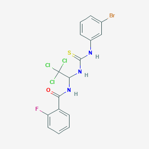 N-[1-({[(3-bromophenyl)amino]carbonothioyl}amino)-2,2,2-trichloroethyl]-2-fluorobenzamide