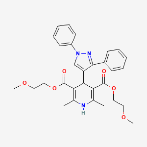 bis(2-methoxyethyl) 4-(1,3-diphenyl-1H-pyrazol-4-yl)-2,6-dimethyl-1,4-dihydro-3,5-pyridinedicarboxylate