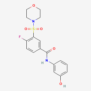 molecular formula C17H17FN2O5S B5133390 4-fluoro-N-(3-hydroxyphenyl)-3-(4-morpholinylsulfonyl)benzamide 