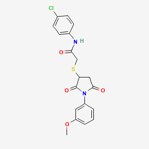 N-(4-chlorophenyl)-2-{[1-(3-methoxyphenyl)-2,5-dioxo-3-pyrrolidinyl]thio}acetamide