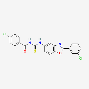 molecular formula C21H13Cl2N3O2S B5133412 4-chloro-N-({[2-(3-chlorophenyl)-1,3-benzoxazol-5-yl]amino}carbonothioyl)benzamide 