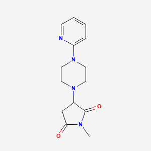molecular formula C14H18N4O2 B5133417 1-methyl-3-[4-(2-pyridinyl)-1-piperazinyl]-2,5-pyrrolidinedione 