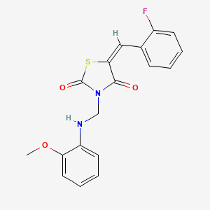 5-(2-fluorobenzylidene)-3-{[(2-methoxyphenyl)amino]methyl}-1,3-thiazolidine-2,4-dione