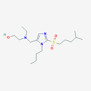 molecular formula C18H35N3O3S B5133444 2-[({1-butyl-2-[(4-methylpentyl)sulfonyl]-1H-imidazol-5-yl}methyl)(ethyl)amino]ethanol 