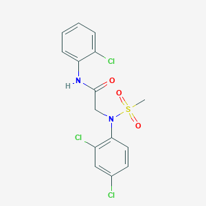 molecular formula C15H13Cl3N2O3S B5133446 N~1~-(2-chlorophenyl)-N~2~-(2,4-dichlorophenyl)-N~2~-(methylsulfonyl)glycinamide 