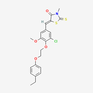 molecular formula C22H22ClNO4S2 B5133491 5-{3-chloro-4-[2-(4-ethylphenoxy)ethoxy]-5-methoxybenzylidene}-3-methyl-2-thioxo-1,3-thiazolidin-4-one 