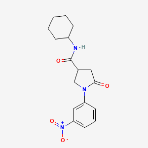 N-cyclohexyl-1-(3-nitrophenyl)-5-oxo-3-pyrrolidinecarboxamide