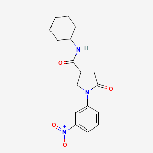 molecular formula C17H21N3O4 B5133503 N-cyclohexyl-1-(3-nitrophenyl)-5-oxo-3-pyrrolidinecarboxamide 