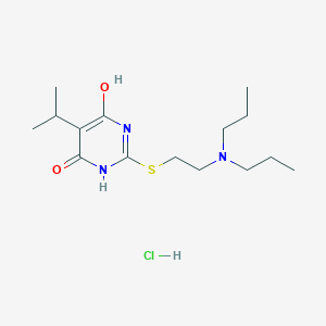 molecular formula C15H28ClN3O2S B5133554 2-{[2-(dipropylamino)ethyl]thio}-6-hydroxy-5-isopropyl-4(3H)-pyrimidinone hydrochloride 