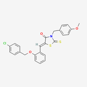 molecular formula C25H20ClNO3S2 B5133556 5-{2-[(4-chlorobenzyl)oxy]benzylidene}-3-(4-methoxybenzyl)-2-thioxo-1,3-thiazolidin-4-one 