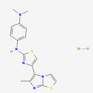 molecular formula C17H18BrN5S2 B5133557 N,N-dimethyl-N'-[4-(6-methylimidazo[2,1-b][1,3]thiazol-5-yl)-1,3-thiazol-2-yl]-1,4-benzenediamine hydrobromide 