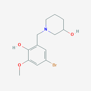 molecular formula C13H18BrNO3 B5133574 1-(5-bromo-2-hydroxy-3-methoxybenzyl)-3-piperidinol 