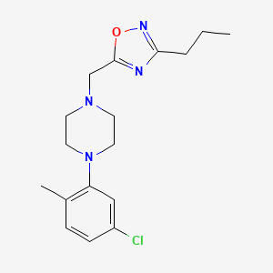 molecular formula C17H23ClN4O B5133600 1-(5-chloro-2-methylphenyl)-4-[(3-propyl-1,2,4-oxadiazol-5-yl)methyl]piperazine 
