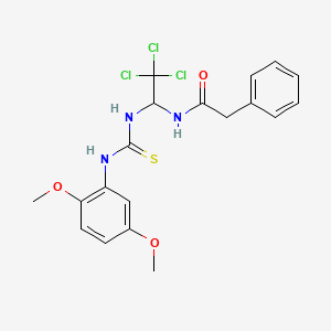 molecular formula C19H20Cl3N3O3S B5133640 2-phenyl-N-[2,2,2-trichloro-1-({[(2,5-dimethoxyphenyl)amino]carbonothioyl}amino)ethyl]acetamide CAS No. 303062-38-6