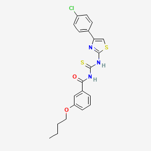 molecular formula C21H20ClN3O2S2 B5133644 3-butoxy-N-({[4-(4-chlorophenyl)-1,3-thiazol-2-yl]amino}carbonothioyl)benzamide 