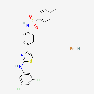 molecular formula C22H18BrCl2N3O2S2 B5133663 N-(4-{2-[(3,5-dichlorophenyl)amino]-1,3-thiazol-4-yl}phenyl)-4-methylbenzenesulfonamide hydrobromide 