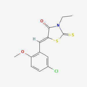 molecular formula C13H12ClNO2S2 B5133671 5-(5-chloro-2-methoxybenzylidene)-3-ethyl-2-thioxo-1,3-thiazolidin-4-one 