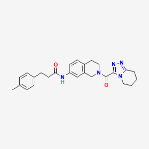 molecular formula C26H29N5O2 B5133672 3-(4-methylphenyl)-N-[2-(5,6,7,8-tetrahydro[1,2,4]triazolo[4,3-a]pyridin-3-ylcarbonyl)-1,2,3,4-tetrahydro-7-isoquinolinyl]propanamide 