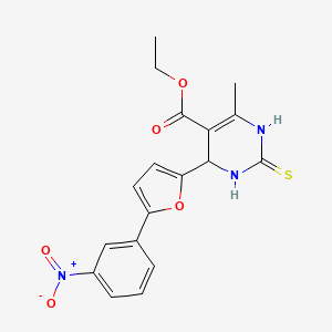 molecular formula C18H17N3O5S B5133673 ethyl 6-methyl-4-[5-(3-nitrophenyl)-2-furyl]-2-thioxo-1,2,3,4-tetrahydro-5-pyrimidinecarboxylate 