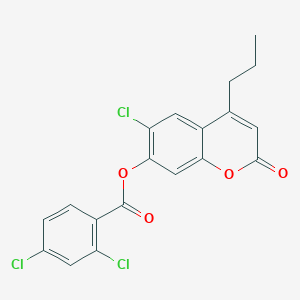 6-chloro-2-oxo-4-propyl-2H-chromen-7-yl 2,4-dichlorobenzoate