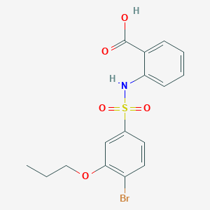 molecular formula C16H16BrNO5S B513368 2-{[(4-Bromo-3-propoxyphenyl)sulfonyl]amino}benzoic acid CAS No. 940986-71-0