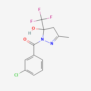 1-(3-chlorobenzoyl)-3-methyl-5-(trifluoromethyl)-4,5-dihydro-1H-pyrazol-5-ol