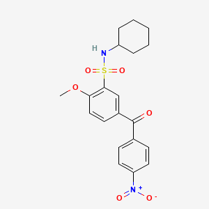 molecular formula C20H22N2O6S B5133716 N-cyclohexyl-2-methoxy-5-(4-nitrobenzoyl)benzenesulfonamide 