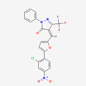 4-{[5-(2-chloro-4-nitrophenyl)-2-furyl]methylene}-2-phenyl-5-(trifluoromethyl)-2,4-dihydro-3H-pyrazol-3-one