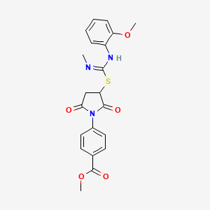 molecular formula C21H21N3O5S B5133729 methyl 4-(3-{[[(2-methoxyphenyl)imino](methylamino)methyl]thio}-2,5-dioxo-1-pyrrolidinyl)benzoate 