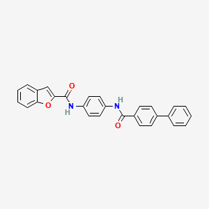 molecular formula C28H20N2O3 B5133742 N-{4-[(4-biphenylylcarbonyl)amino]phenyl}-1-benzofuran-2-carboxamide 