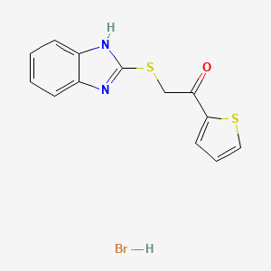 molecular formula C13H11BrN2OS2 B5133751 2-(1H-benzimidazol-2-ylthio)-1-(2-thienyl)ethanone hydrobromide 