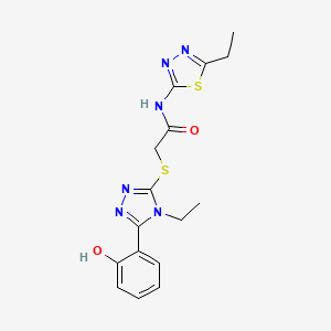 2-{[4-ethyl-5-(2-hydroxyphenyl)-4H-1,2,4-triazol-3-yl]thio}-N-(5-ethyl-1,3,4-thiadiazol-2-yl)acetamide