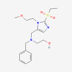 molecular formula C18H27N3O4S B5133757 2-(benzyl{[2-(ethylsulfonyl)-1-(2-methoxyethyl)-1H-imidazol-5-yl]methyl}amino)ethanol 