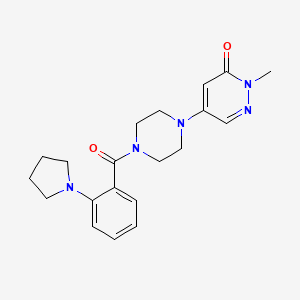 molecular formula C20H25N5O2 B5133769 2-methyl-5-{4-[2-(1-pyrrolidinyl)benzoyl]-1-piperazinyl}-3(2H)-pyridazinone 