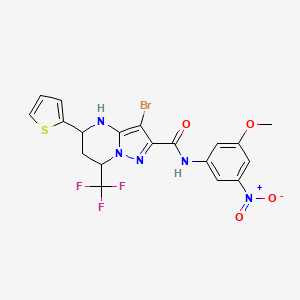 molecular formula C19H15BrF3N5O4S B5133786 3-bromo-N-(3-methoxy-5-nitrophenyl)-5-(2-thienyl)-7-(trifluoromethyl)-4,5,6,7-tetrahydropyrazolo[1,5-a]pyrimidine-2-carboxamide 