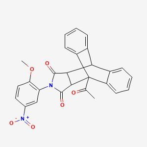 molecular formula C27H20N2O6 B5133811 1-acetyl-17-(2-methoxy-5-nitrophenyl)-17-azapentacyclo[6.6.5.0~2,7~.0~9,14~.0~15,19~]nonadeca-2,4,6,9,11,13-hexaene-16,18-dione 