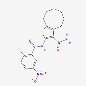 molecular formula C18H18ClN3O4S B5133817 2-[(2-chloro-5-nitrobenzoyl)amino]-4,5,6,7,8,9-hexahydrocycloocta[b]thiophene-3-carboxamide 