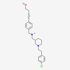 molecular formula C26H33ClN2O B5133833 4-(4-{[({1-[2-(4-chlorophenyl)ethyl]-3-piperidinyl}methyl)(methyl)amino]methyl}phenyl)-3-butyn-1-ol 