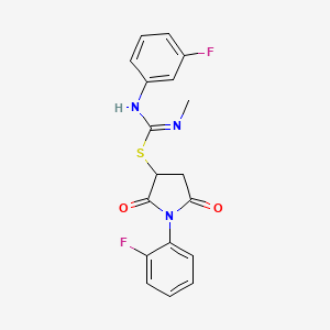 molecular formula C18H15F2N3O2S B5133845 1-(2-fluorophenyl)-2,5-dioxo-3-pyrrolidinyl N'-(3-fluorophenyl)-N-methylimidothiocarbamate 