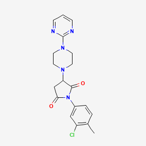 molecular formula C19H20ClN5O2 B5133858 1-(3-chloro-4-methylphenyl)-3-[4-(2-pyrimidinyl)-1-piperazinyl]-2,5-pyrrolidinedione 
