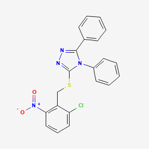 molecular formula C21H15ClN4O2S B5133860 3-[(2-chloro-6-nitrobenzyl)thio]-4,5-diphenyl-4H-1,2,4-triazole 