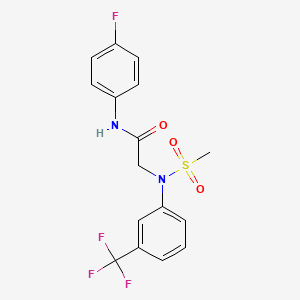 molecular formula C16H14F4N2O3S B5133865 N~1~-(4-fluorophenyl)-N~2~-(methylsulfonyl)-N~2~-[3-(trifluoromethyl)phenyl]glycinamide 