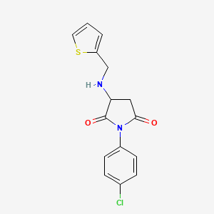 molecular formula C15H13ClN2O2S B5133900 1-(4-chlorophenyl)-3-[(2-thienylmethyl)amino]-2,5-pyrrolidinedione 