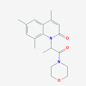 molecular formula C19H24N2O3 B5133917 4,6,8-trimethyl-1-[1-methyl-2-(4-morpholinyl)-2-oxoethyl]-2(1H)-quinolinone 
