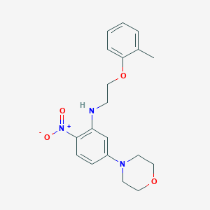 molecular formula C19H23N3O4 B5133935 N-[2-(2-methylphenoxy)ethyl]-5-(4-morpholinyl)-2-nitroaniline 