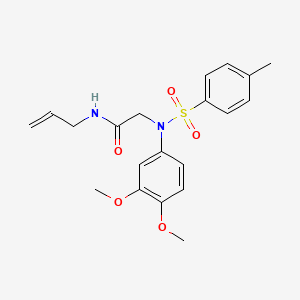 molecular formula C20H24N2O5S B5133946 N~1~-allyl-N~2~-(3,4-dimethoxyphenyl)-N~2~-[(4-methylphenyl)sulfonyl]glycinamide 