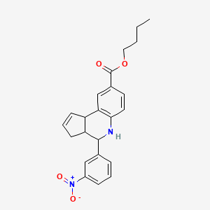 butyl 4-(3-nitrophenyl)-3a,4,5,9b-tetrahydro-3H-cyclopenta[c]quinoline-8-carboxylate