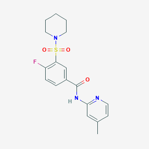 molecular formula C18H20FN3O3S B5133979 4-fluoro-N-(4-methyl-2-pyridinyl)-3-(1-piperidinylsulfonyl)benzamide 