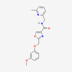 molecular formula C19H19N3O4 B5134004 2-[(3-methoxyphenoxy)methyl]-N-[(6-methyl-2-pyridinyl)methyl]-1,3-oxazole-4-carboxamide 