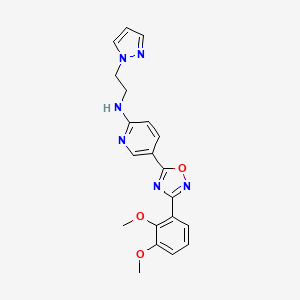 molecular formula C20H20N6O3 B5134018 5-[3-(2,3-dimethoxyphenyl)-1,2,4-oxadiazol-5-yl]-N-[2-(1H-pyrazol-1-yl)ethyl]-2-pyridinamine 